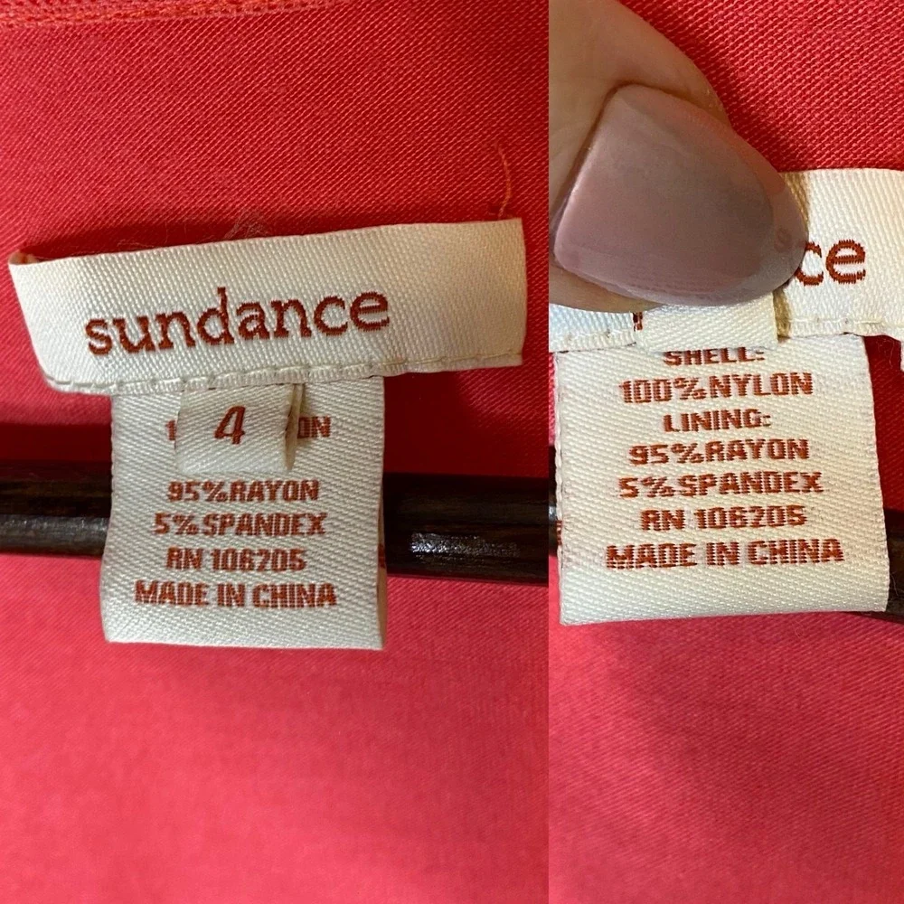 Sundance Romantic Gesture Lace Dress Coral Sleeveless Knee Length size 4 - Picture 6 of 6